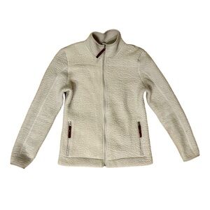 Avalanche Women’s M Medium Full Zip Fleece Jacket Off White Pockets